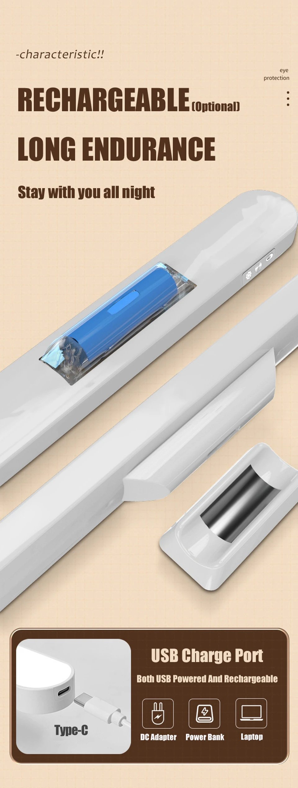 LED Table Lamp Magnetic Hanging USB Rechargeable Desk Lamp 3 Color Reading Light Dimmable Cabinet Closet Wardrobe Night Light LED Table Lamp Magnetic Hanging USB Rechargeable Desk Lamp 3 Color Reading Light Dimmable Cabinet Closet Wardrobe Night Light