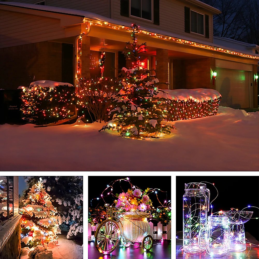 5M/10M/20M USB LED String Lights Copper Silver Wire Garland Light Waterproof Fairy Lights For Christmas Wedding Party Decorative