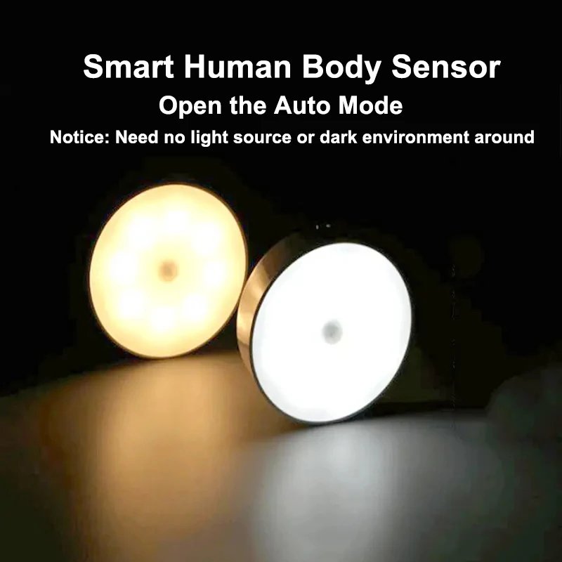 LED Smart Human Body Sensor Night Lamp Emergency Automatic Lighting USB Charging Wireless Magentic Suction Use Night Light LED Smart Human Body Sensor Night Lamp Emergency Automatic Lighting USB Charging Wireless Magentic Suction Use Night Light