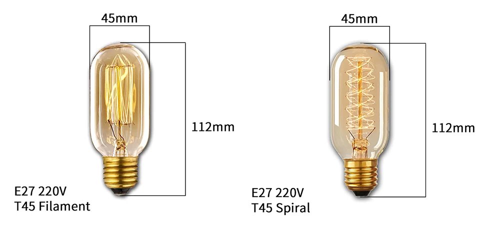 Retro Edison Bulb E27 220V 40W ST64 G80 G95 G125 Ampoule Vintage Edison Bulb Incandescent Lamp Filament Light Bulb Home Decor