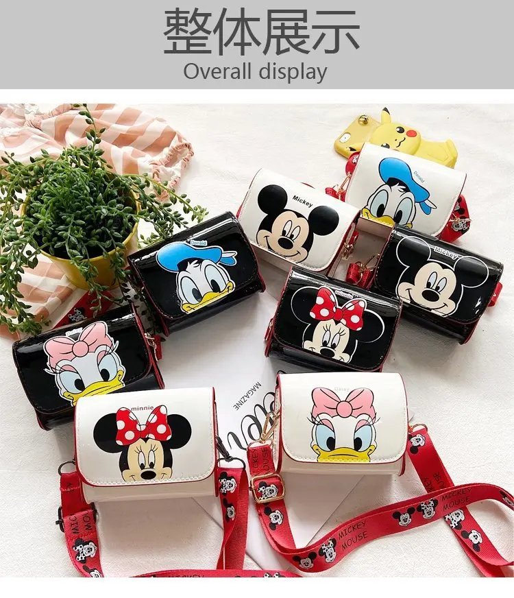 Disney Women's Bag Kids Bag Mickey Mouse Cartoon Pictures Shoulder Bags Cute Girl Messenger Bag Coin Purse Fashion Anime Gifts