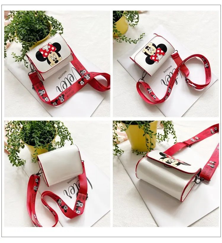 Disney Women's Bag Kids Bag Mickey Mouse Cartoon Pictures Shoulder Bags Cute Girl Messenger Bag Coin Purse Fashion Anime Gifts