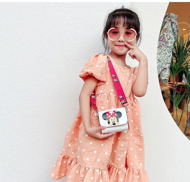 Disney Women's Bag Kids Bag Mickey Mouse Cartoon Pictures Shoulder Bags Cute Girl Messenger Bag Coin Purse Fashion Anime Gifts