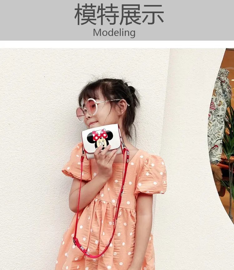 Disney Women's Bag Kids Bag Mickey Mouse Cartoon Pictures Shoulder Bags Cute Girl Messenger Bag Coin Purse Fashion Anime Gifts