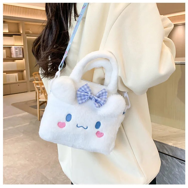 Sanrio Bag Kawaii Kuromi Cinnamoroll My Melody Cartoon Anime Plush Handbag Cosmetic Bag Travel Storage Bag Women Girl Gifts