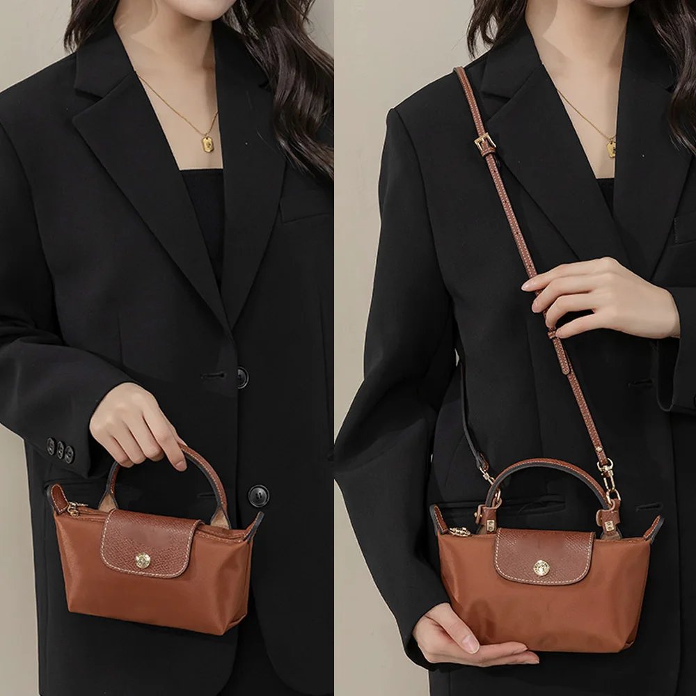 1 Set Bag Strap For Longchamp Mini Punch-free Genuine Leather Shoulder Strap Set Transformation Crossbody Strap Bag Accessories 1 Set Bag Strap For Longchamp Mini Punch-free Genuine Leather Shoulder Strap Set Transformation Crossbody Strap Bag Accessories