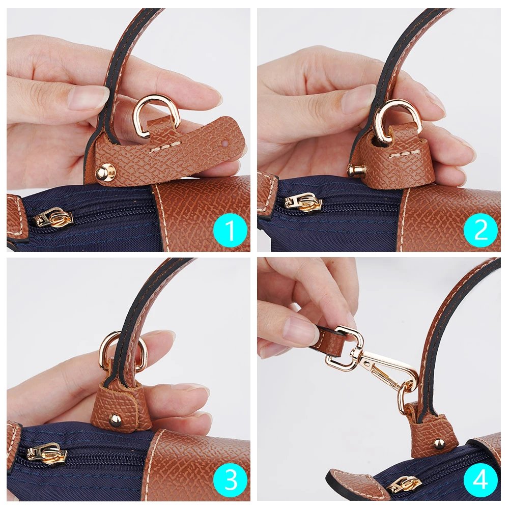 1 Set Bag Strap For Longchamp Mini Punch-free Genuine Leather Shoulder Strap Set Transformation Crossbody Strap Bag Accessories 1 Set Bag Strap For Longchamp Mini Punch-free Genuine Leather Shoulder Strap Set Transformation Crossbody Strap Bag Accessories