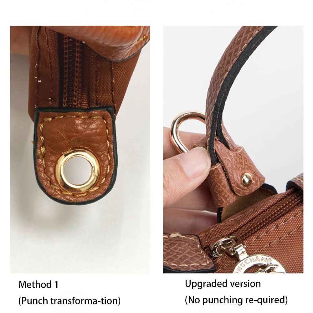 1 Set Bag Strap For Longchamp Mini Punch-free Genuine Leather Shoulder Strap Set Transformation Crossbody Strap Bag Accessories 1 Set Bag Strap For Longchamp Mini Punch-free Genuine Leather Shoulder Strap Set Transformation Crossbody Strap Bag Accessories