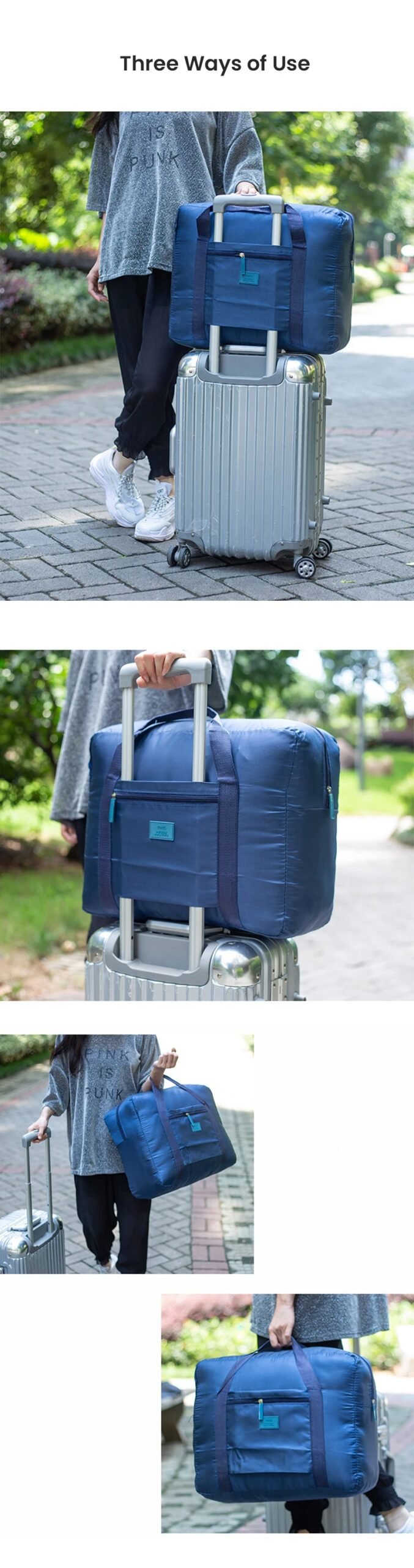 Lightweight Foldable Travel Duffel Bag: Unisex Tote Carry-On Luggage for Weekenders & Overnight Stays