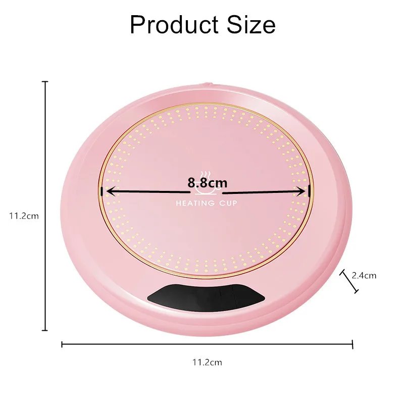 1PC Thermostatic Heating Coaster USB Home Heating Coaster 3-speed Adjustment Heating 55 Degrees Constant Temperature