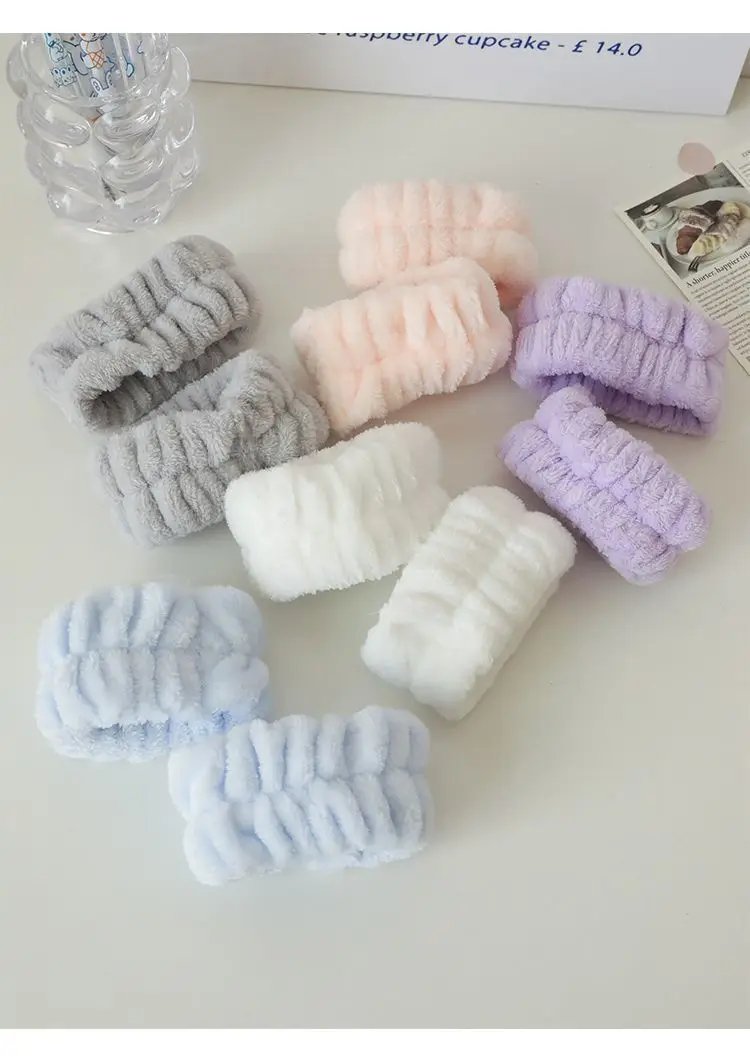 2Pcs One Pair Wash Face and Wrist Band Absorb Water Sports Sweat Wiping Bracelet Hairband Moisture Proof Sleeve Wrist Guard