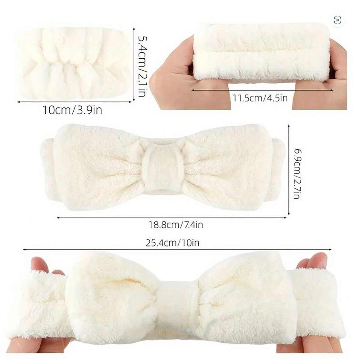 3pcs/set- Headband Wrist Washband Set, 1 Pc Coral Fleece Facial Makeup Headband High Elastic Hair Band And 2 Pcs Wrist Washband